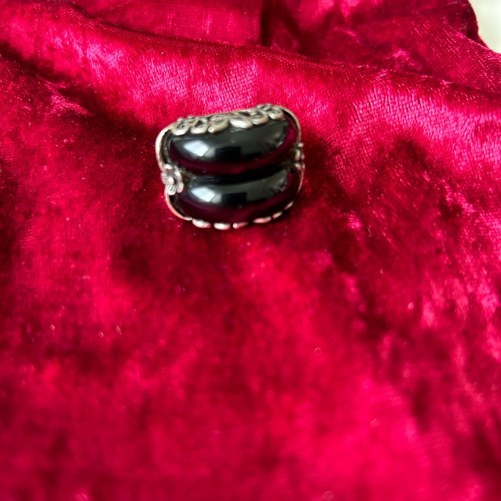 Black Jade and Silver Ring